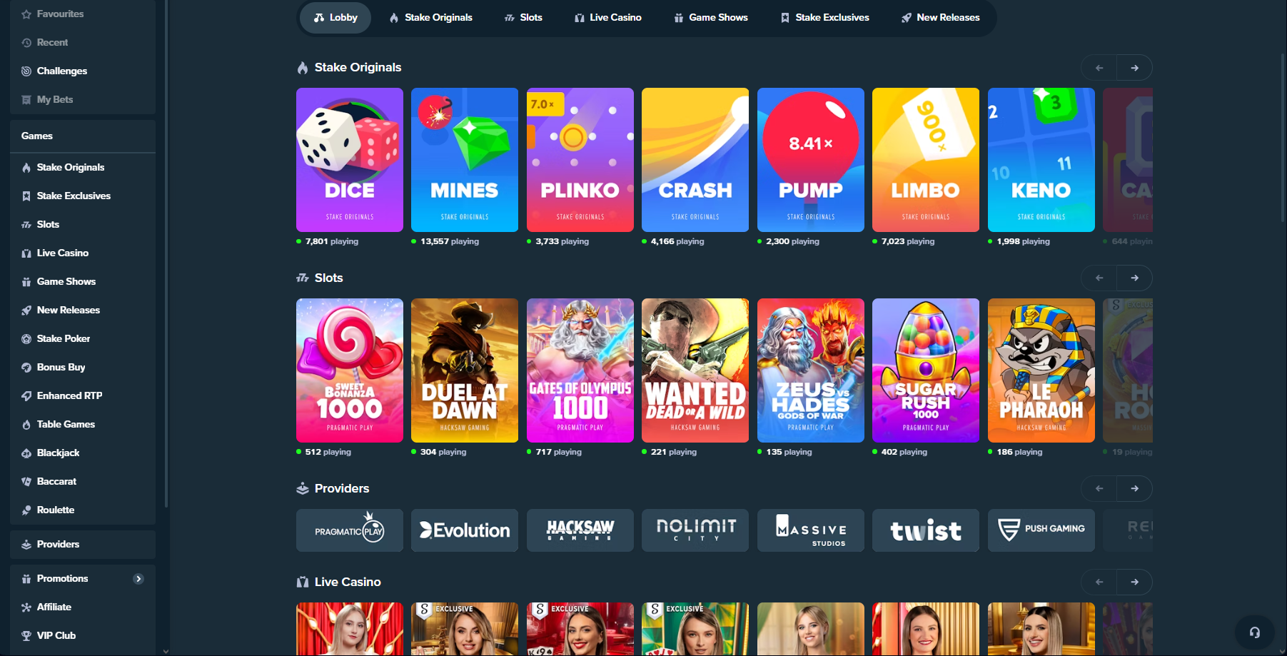 Stake Casino kaszinó oldal - legjobb játékok és bónuszok